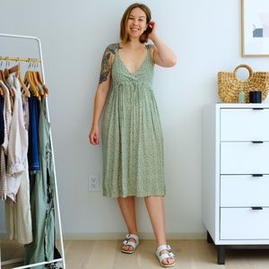 Christy Dawn Lincoln Dress green leaf print